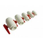 PVC Ball Valves white/red 50mm compact - ( 949-50 ) ( will only suit metric plumbing )